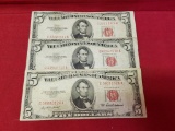 (3) $5 Red Label Bill