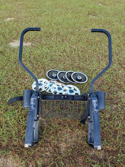 (1) Back Rack & (8) Hub Caps For A EZ-GO