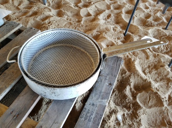 14" Aluminum Frying Pan W/ Basket