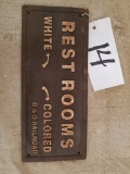 B & O Railroad Restroom Metal Sign
