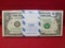 (100) 2003 $1 Green Seal Bills