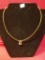 Gold Plated Necklace w/ Ruby Charm