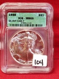 1988 ICG-MS69 S$1 Silver Eagle