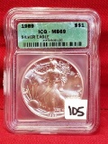 1989 ICG-MS69 S$1 Silver Eagle