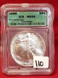 1994 ICG-MS69 S$1 Silver Eagle