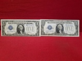 (2) $1 Blue Label Silver Certificates