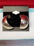 .925 Sterling Silver Large Hoop Earrings