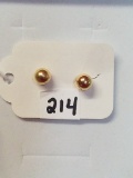14K Gold Meduim Round Ball Earrings
