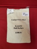 2008 $100 United States Mint Kennedy Half Dollars
