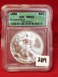 1998  ICG-MS69 S$1 Silver Eagle