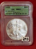 2002  ICG-MS69 S$1 Silver Eagle