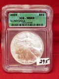 2004  ICG-MS69 S$1 Silver Eagle