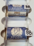 (2) 2005 $10 Rolls Of Kennedy Half Dollars