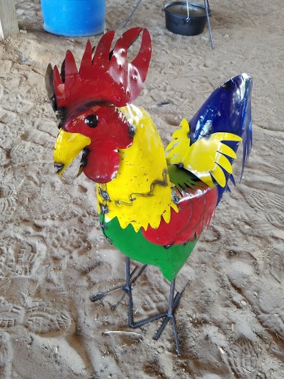 Small Colorful Metal Rooster
