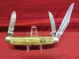 Hen & Rooster Germany 3 Blade Stag Handle Knife