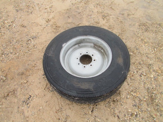 235 - 75 R17.5 Tire & Rim W/ 8 Lugs