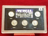 1941-45 WWII Mercury Dime Set