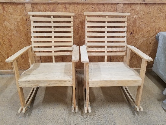 (2) Wooden Rocking Chairs **NEW**