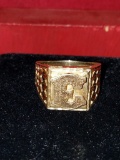 Men's 14K Gold Initial Ring W/ The Letter E