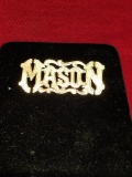 10K Gold Mason Name Plate Pendent