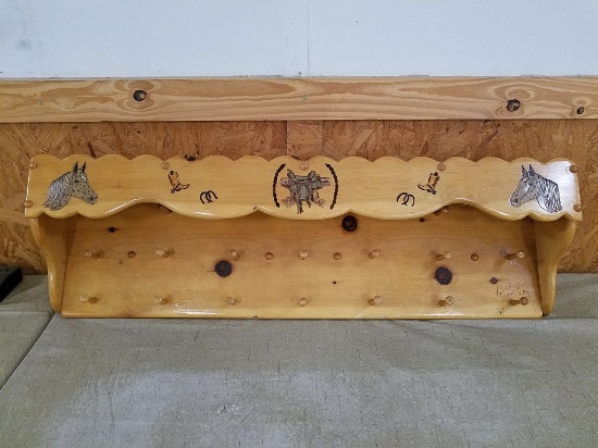 Hand Carved Wooden Coat Holder