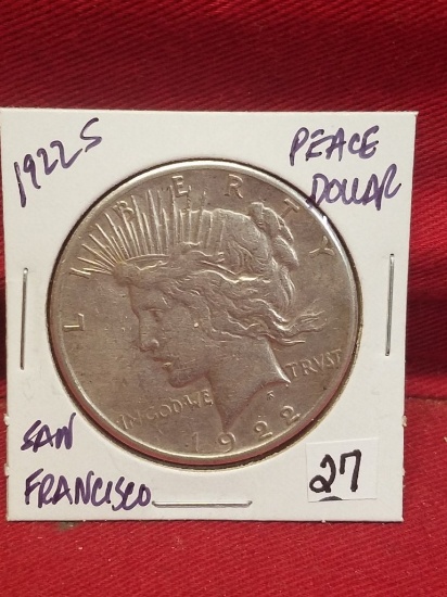 1922-S Peace Silver Dollar