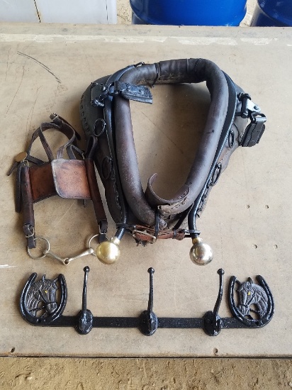 Collar W/ Hane, Bridel & Horse Coat Rack
