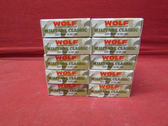 (200) Wolf Military Classic .223 REM Cartridges