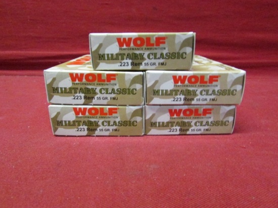 (100) Wolf Military Classic .223 REM Cartridges