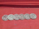 (6) 1971-1977 Kennedy Half Dollar