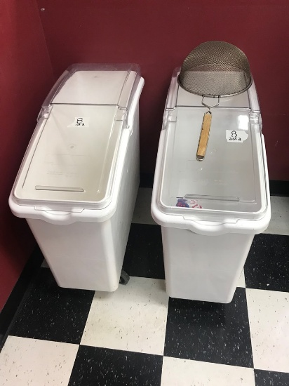 (2) 21 Gallon Ingredient Bins