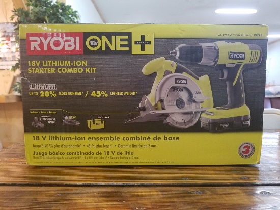 Ryobi 18V- Lithium-Ion Starter Combo Kit.