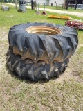 (2) 16.9 - 24 Tractor Rims & Tires