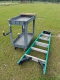 6ft Ladder W/ Cart On Wheels