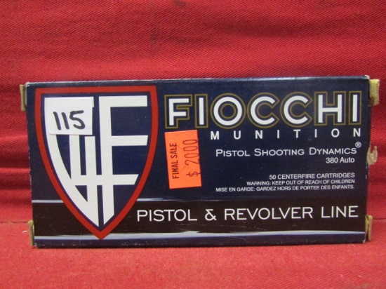 (50) Fiocchi .380 Auto Cartridges