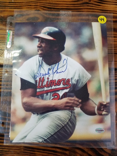 Frank Robinson Autographed Baseball Picture