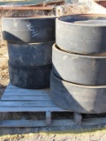Set of 6 solid tires & wheels