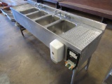 Stainless steel 4 tub sink