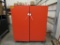 Red cabinet on casters w/rest mats