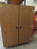 Wooden cabinet on caster