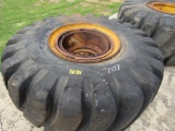 2 Goodyear 28 RX tires w/wheels 29.5-25