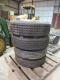 Unused 235/75R/17.5 tires on bud wheels (set of 4)