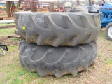 (2) Goodyear 20.8-38 tires and rims - used