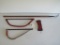 2 Bow saws, ax head & 1 garden cultivator