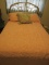 Brass headboard, bedframe & bedding set