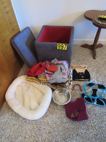 Dog blankets, bed, sweaters & bowl