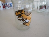 Welch's Tyrannosaurus rex jelly glass & misc glass