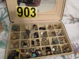 Lot of misc costume jewelry & jewelry box