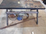 Sewer tape, metal bench & pry bar