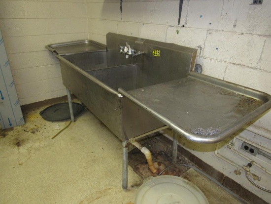 2 Compartment Stainless Steel Sink w/drying shelf